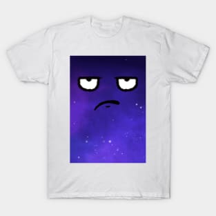 angry monster rolled his eyes. blue t shirt. masks T-Shirt